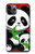 W3929 Cute Panda Eating Bamboo Hülle Schutzhülle Taschen und Leder Flip für iPhone 11 Pro