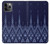 W3950 Textile Thai Blue Pattern Hülle Schutzhülle Taschen und Leder Flip für iPhone 11 Pro