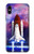 W3913 Colorful Nebula Space Shuttle Hülle Schutzhülle Taschen und Leder Flip für iPhone X, iPhone XS