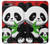 W3929 Cute Panda Eating Bamboo Hülle Schutzhülle Taschen und Leder Flip für iPhone 7 Plus, iPhone 8 Plus