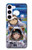 W3915 Raccoon Girl Baby Sloth Astronaut Suit Hülle Schutzhülle Taschen und Leder Flip für Samsung Galaxy S23