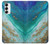W3920 Abstract Ocean Blue Color Mixed Emerald Hülle Schutzhülle Taschen und Leder Flip für Samsung Galaxy S23