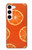 W3946 Seamless Orange Pattern Hülle Schutzhülle Taschen und Leder Flip für Samsung Galaxy S23