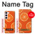W3946 Seamless Orange Pattern Hülle Schutzhülle Taschen und Leder Flip für Samsung Galaxy S23