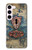 W3955 Vintage Keyhole Weather Door Hülle Schutzhülle Taschen und Leder Flip für Samsung Galaxy S23