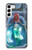 W3912 Cute Little Mermaid Aqua Spa Hülle Schutzhülle Taschen und Leder Flip für Samsung Galaxy S23 Plus