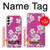 W3924 Cherry Blossom Pink Background Hülle Schutzhülle Taschen und Leder Flip für Samsung Galaxy S23 Plus