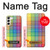 W3942 LGBTQ Rainbow Plaid Tartan Hülle Schutzhülle Taschen und Leder Flip für Samsung Galaxy S23 Plus