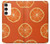 W3946 Seamless Orange Pattern Hülle Schutzhülle Taschen und Leder Flip für Samsung Galaxy S23 Plus