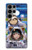 W3915 Raccoon Girl Baby Sloth Astronaut Suit Hülle Schutzhülle Taschen und Leder Flip für Samsung Galaxy S23 Ultra