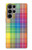 W3942 LGBTQ Rainbow Plaid Tartan Hülle Schutzhülle Taschen und Leder Flip für Samsung Galaxy S23 Ultra