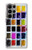 W3956 Watercolor Palette Box Graphic Hülle Schutzhülle Taschen und Leder Flip für Samsung Galaxy S23 Ultra