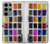 W3956 Watercolor Palette Box Graphic Hülle Schutzhülle Taschen und Leder Flip für Samsung Galaxy S23 Ultra