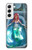 W3911 Cute Little Mermaid Aqua Spa Hülle Schutzhülle Taschen und Leder Flip für Samsung Galaxy S22