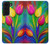 W3926 Colorful Tulip Oil Painting Hülle Schutzhülle Taschen und Leder Flip für Samsung Galaxy S22