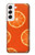 W3946 Seamless Orange Pattern Hülle Schutzhülle Taschen und Leder Flip für Samsung Galaxy S22