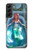 W3911 Cute Little Mermaid Aqua Spa Hülle Schutzhülle Taschen und Leder Flip für Samsung Galaxy S22 Plus