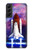 W3913 Colorful Nebula Space Shuttle Hülle Schutzhülle Taschen und Leder Flip für Samsung Galaxy S22 Plus