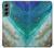 W3920 Abstract Ocean Blue Color Mixed Emerald Hülle Schutzhülle Taschen und Leder Flip für Samsung Galaxy S22 Plus