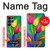 W3926 Colorful Tulip Oil Painting Hülle Schutzhülle Taschen und Leder Flip für Samsung Galaxy S22 Ultra