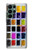 W3956 Watercolor Palette Box Graphic Hülle Schutzhülle Taschen und Leder Flip für Samsung Galaxy S22 Ultra