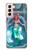 W3911 Cute Little Mermaid Aqua Spa Hülle Schutzhülle Taschen und Leder Flip für Samsung Galaxy S21 5G