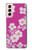 W3924 Cherry Blossom Pink Background Hülle Schutzhülle Taschen und Leder Flip für Samsung Galaxy S21 5G