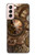 W3927 Compass Clock Gage Steampunk Hülle Schutzhülle Taschen und Leder Flip für Samsung Galaxy S21 5G