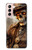 W3949 Steampunk Skull Smoking Hülle Schutzhülle Taschen und Leder Flip für Samsung Galaxy S21 5G