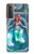 W3911 Cute Little Mermaid Aqua Spa Hülle Schutzhülle Taschen und Leder Flip für Samsung Galaxy S21 Plus 5G, Galaxy S21+ 5G