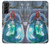 W3912 Cute Little Mermaid Aqua Spa Hülle Schutzhülle Taschen und Leder Flip für Samsung Galaxy S21 Plus 5G, Galaxy S21+ 5G