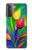 W3926 Colorful Tulip Oil Painting Hülle Schutzhülle Taschen und Leder Flip für Samsung Galaxy S21 Plus 5G, Galaxy S21+ 5G