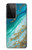W3920 Abstract Ocean Blue Color Mixed Emerald Hülle Schutzhülle Taschen und Leder Flip für Samsung Galaxy S21 Ultra 5G