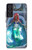 W3912 Cute Little Mermaid Aqua Spa Hülle Schutzhülle Taschen und Leder Flip für Samsung Galaxy S21 FE 5G