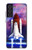 W3913 Colorful Nebula Space Shuttle Hülle Schutzhülle Taschen und Leder Flip für Samsung Galaxy S21 FE 5G