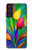 W3926 Colorful Tulip Oil Painting Hülle Schutzhülle Taschen und Leder Flip für Samsung Galaxy S21 FE 5G