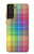 W3942 LGBTQ Rainbow Plaid Tartan Hülle Schutzhülle Taschen und Leder Flip für Samsung Galaxy S21 FE 5G