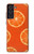 W3946 Seamless Orange Pattern Hülle Schutzhülle Taschen und Leder Flip für Samsung Galaxy S21 FE 5G