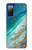 W3920 Abstract Ocean Blue Color Mixed Emerald Hülle Schutzhülle Taschen und Leder Flip für Samsung Galaxy S20 FE