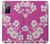 W3924 Cherry Blossom Pink Background Hülle Schutzhülle Taschen und Leder Flip für Samsung Galaxy S20 FE