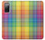 W3942 LGBTQ Rainbow Plaid Tartan Hülle Schutzhülle Taschen und Leder Flip für Samsung Galaxy S20 FE