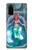 W3911 Cute Little Mermaid Aqua Spa Hülle Schutzhülle Taschen und Leder Flip für Samsung Galaxy S20