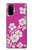 W3924 Cherry Blossom Pink Background Hülle Schutzhülle Taschen und Leder Flip für Samsung Galaxy S20