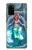 W3911 Cute Little Mermaid Aqua Spa Hülle Schutzhülle Taschen und Leder Flip für Samsung Galaxy S20 Plus, Galaxy S20+