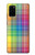 W3942 LGBTQ Rainbow Plaid Tartan Hülle Schutzhülle Taschen und Leder Flip für Samsung Galaxy S20 Plus, Galaxy S20+