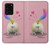 W3923 Cat Bottom Rainbow Tail Hülle Schutzhülle Taschen und Leder Flip für Samsung Galaxy S20 Ultra