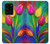 W3926 Colorful Tulip Oil Painting Hülle Schutzhülle Taschen und Leder Flip für Samsung Galaxy S20 Ultra