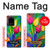 W3926 Colorful Tulip Oil Painting Hülle Schutzhülle Taschen und Leder Flip für Samsung Galaxy S20 Ultra