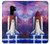 W3913 Colorful Nebula Space Shuttle Hülle Schutzhülle Taschen und Leder Flip für Samsung Galaxy S9 Plus