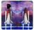 W3913 Colorful Nebula Space Shuttle Hülle Schutzhülle Taschen und Leder Flip für Samsung Galaxy S9